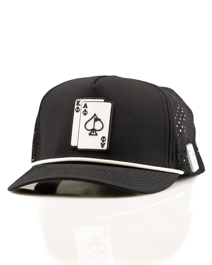 Ace/King Black - Perforated Rope Hat - Stroke & Distance