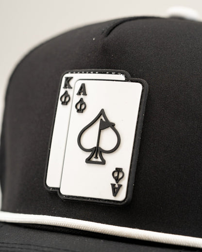 Ace/King Black - Perforated Rope Hat - Stroke & Distance