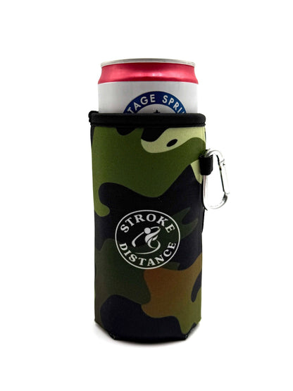 Beverage Caddie 3 - in - 1 Golf Insulator, Removeable Ball Marker, Bag Clip & Tees Combo - Stroke & Distance