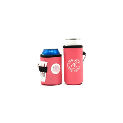 Beverage Caddie 3 - in - 1 Golf Insulator, Removeable Ball Marker, Bag Clip & Tees Combo - Stroke & Distance