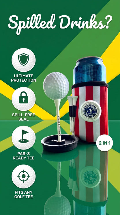 Can Cap Tee 3 Pack: Ultimate Beverage Protection & Golf Tee in One - Stroke & Distance