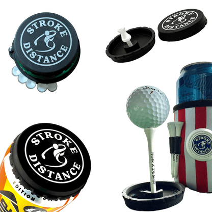 Can Cap Tee 3 Pack: Ultimate Beverage Protection & Golf Tee in One - Stroke & Distance