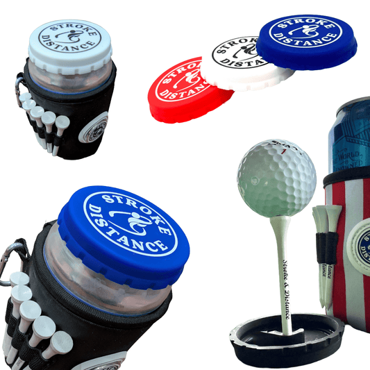 Can Cap Tee 3 Pack: Ultimate Beverage Protection & Golf Tee in One - Stroke & Distance