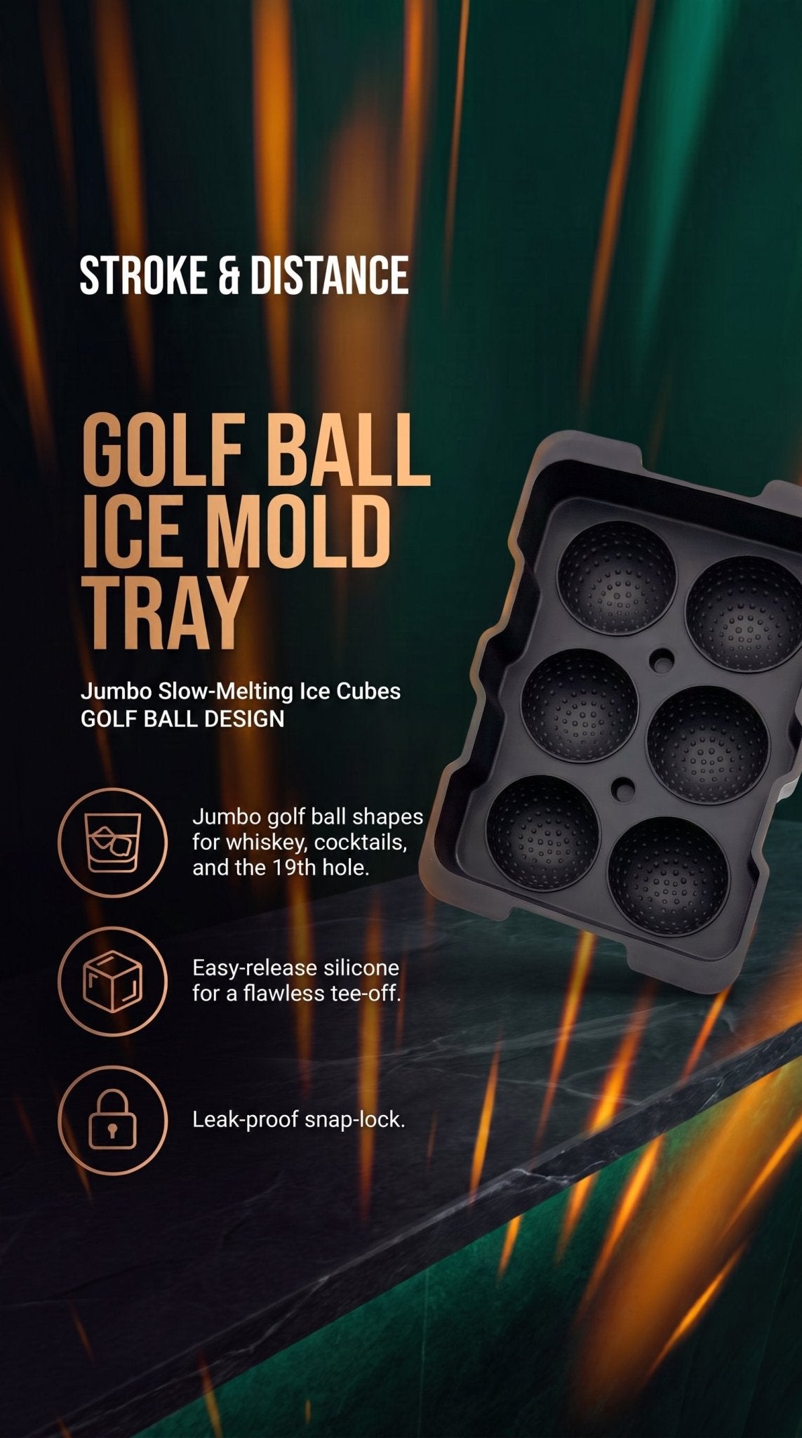 Golf Ball Ice Tray - Fore the Coolest Drinks - Stroke & Distance