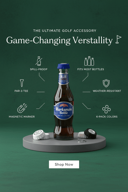 Golfers' Spill - Proof Bottle Cap Tee and Magnetic Ball Marker Variety Pack - Stroke & Distance