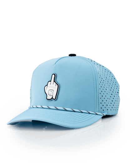 Middle Finger Baby Blue - Perforated Rope Hat - Stroke & Distance