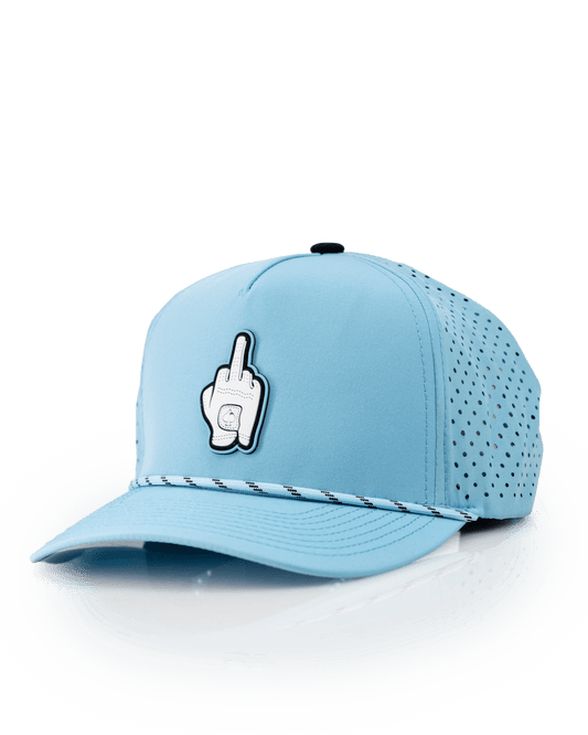 Middle Finger Baby Blue - Perforated Rope Hat - Stroke & Distance