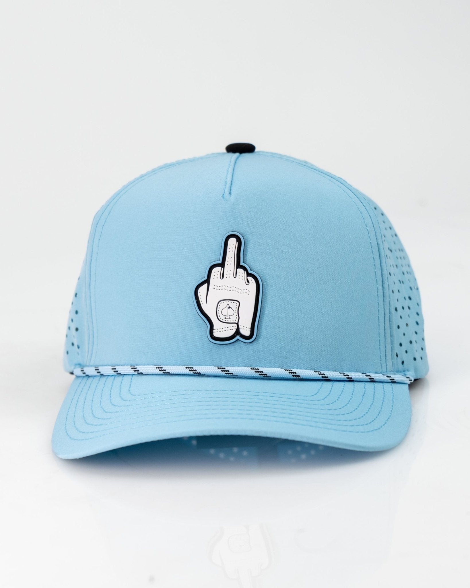 Middle Finger Baby Blue - Perforated Rope Hat - Stroke & Distance