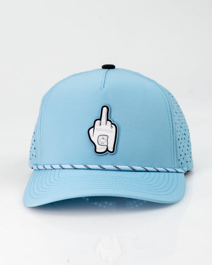 Middle Finger Baby Blue - Perforated Rope Hat - Stroke & Distance
