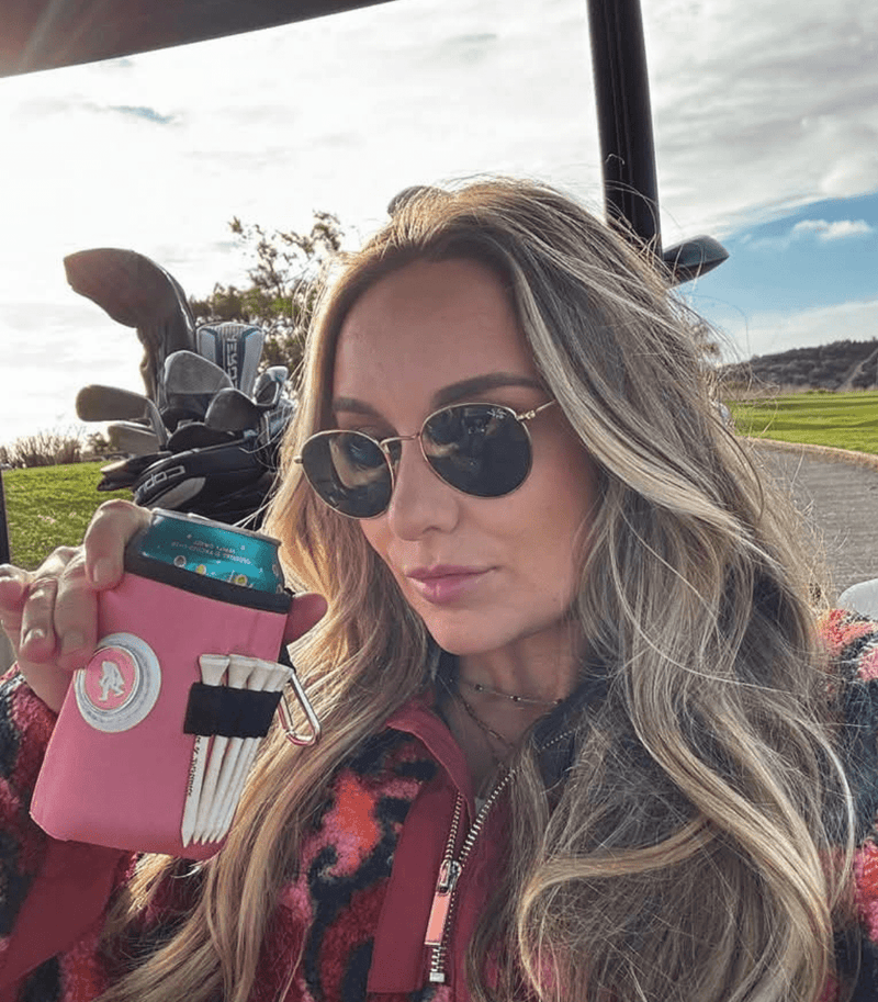 Patriotic Stars and Stripes Beverage Caddie 4 Pack, 3-in-1 Golf Insulator, Removeable Ball Marker, Bag Clip & Tees Combo - Stroke & Distance