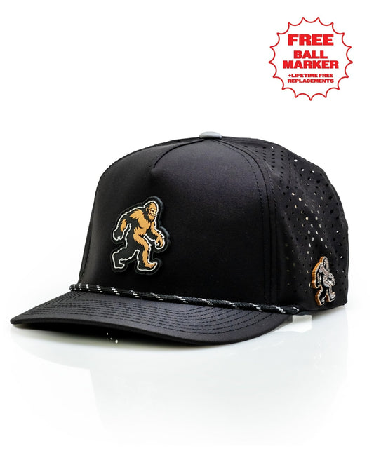Sasquatch Black - Perforated Rope Hat - Stroke & Distance
