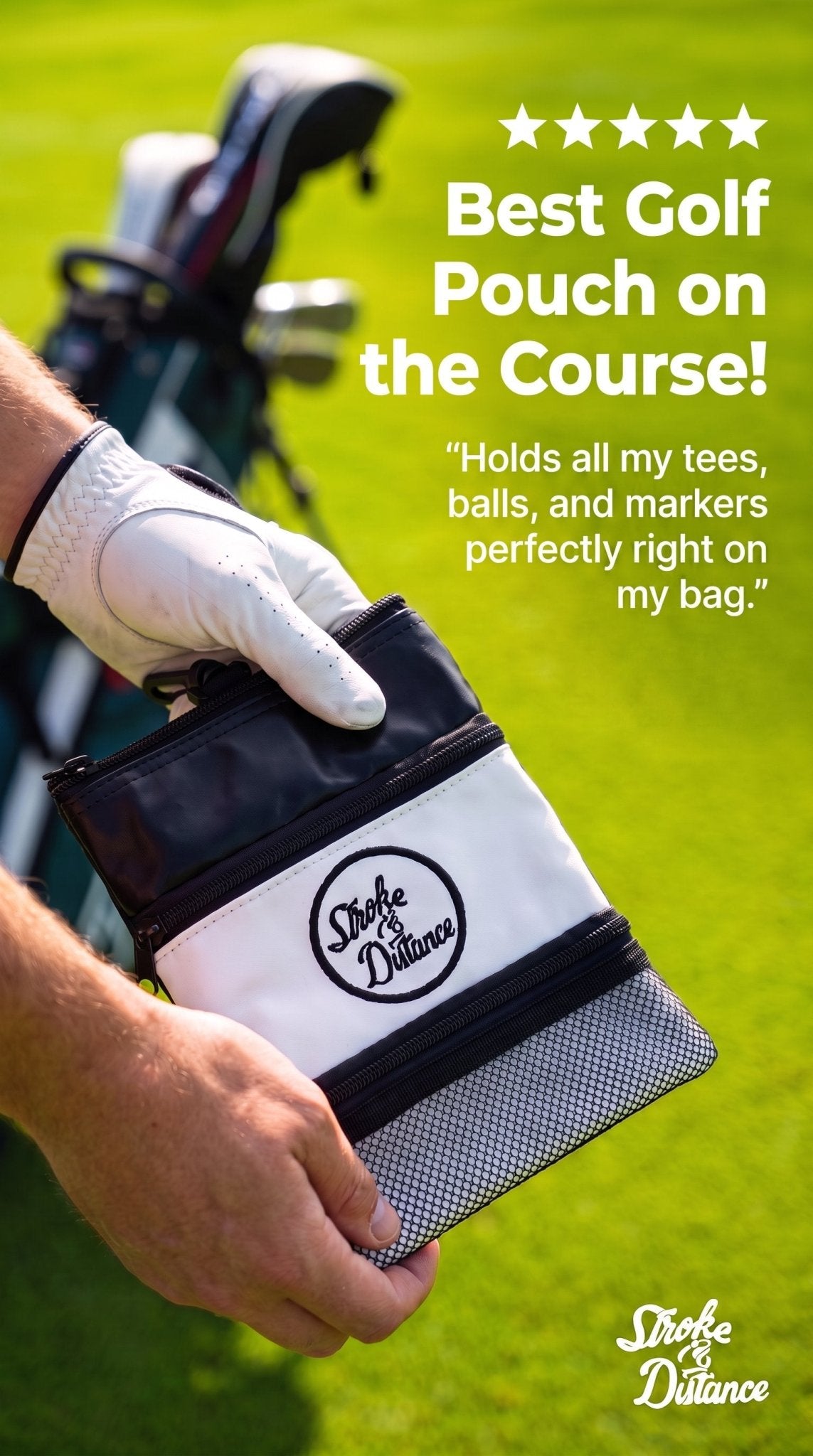 S&D Golf Pouch On-the-Go Solution for Your Golfing Essentials - Stroke & Distance