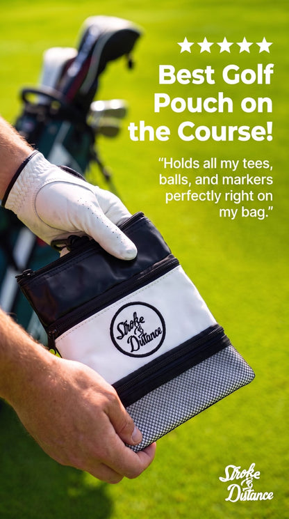 S&D Golf Pouch On-the-Go Solution for Your Golfing Essentials - Stroke & Distance