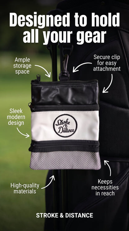 S&D Golf Pouch On-the-Go Solution for Your Golfing Essentials - Stroke & Distance