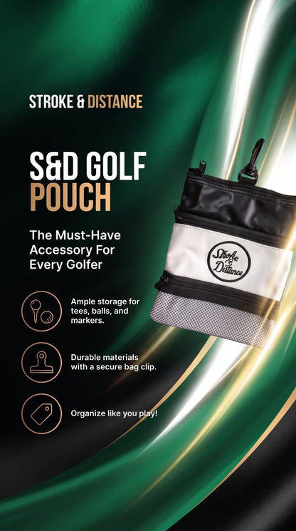 S&D Golf Pouch On-the-Go Solution for Your Golfing Essentials - Stroke & Distance
