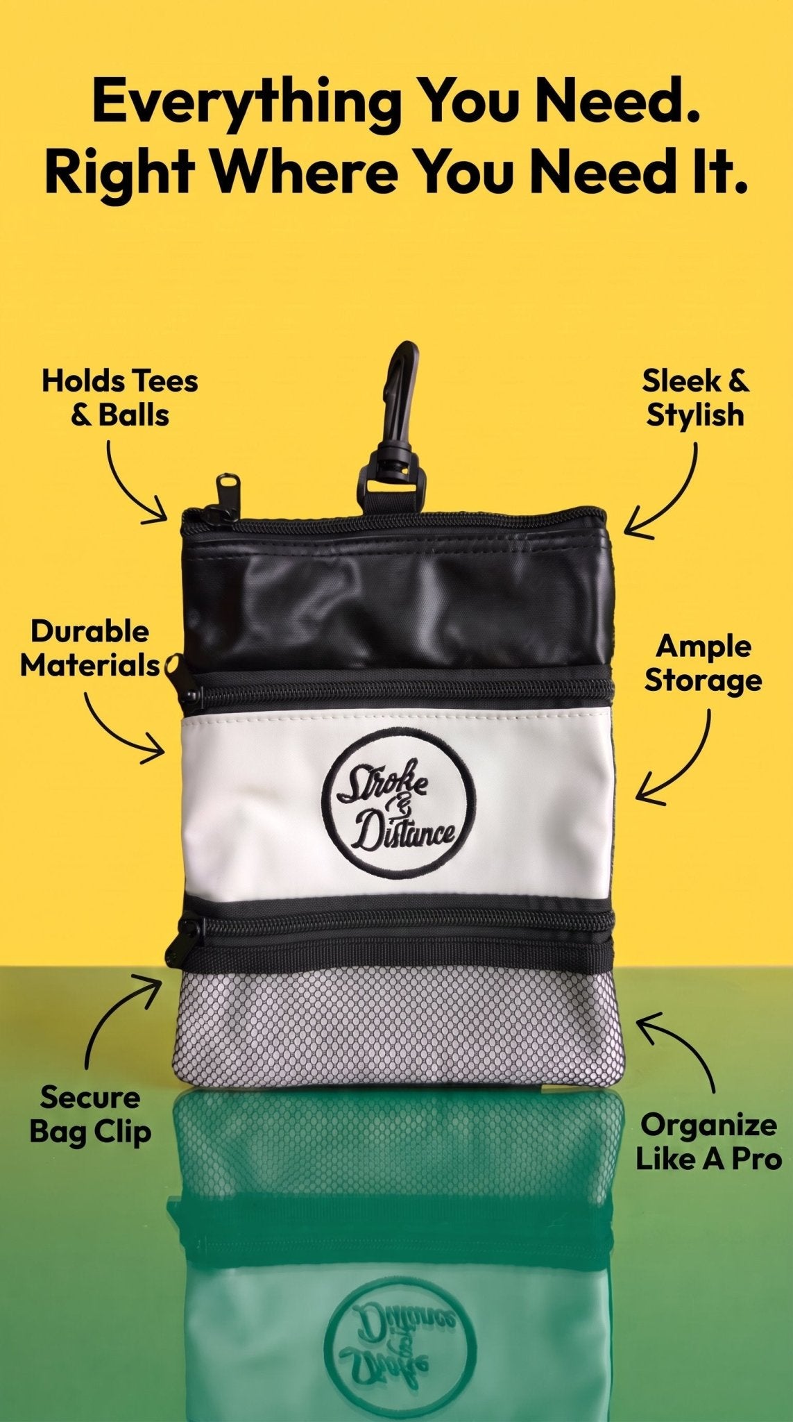 S&D Golf Pouch On-the-Go Solution for Your Golfing Essentials - Stroke & Distance