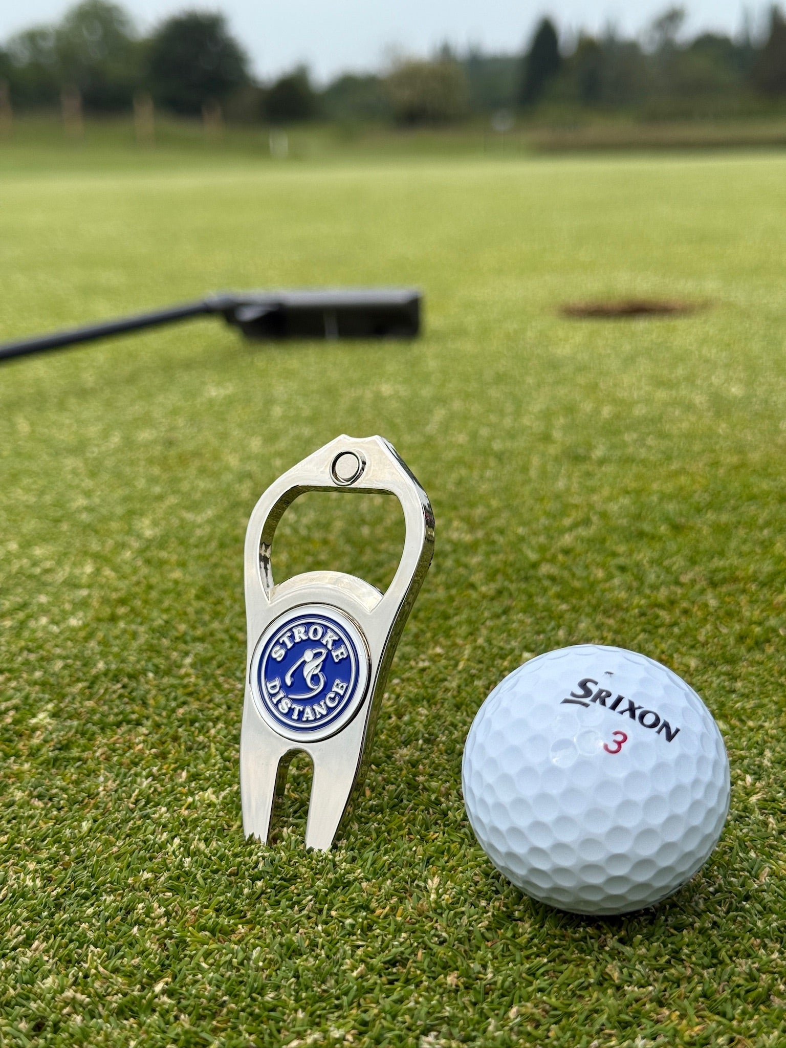 Stroke & Distance Golf Gift Set: Gift Tin, Divot Tool, Ball Marker, Hat Clip - Stroke & Distance