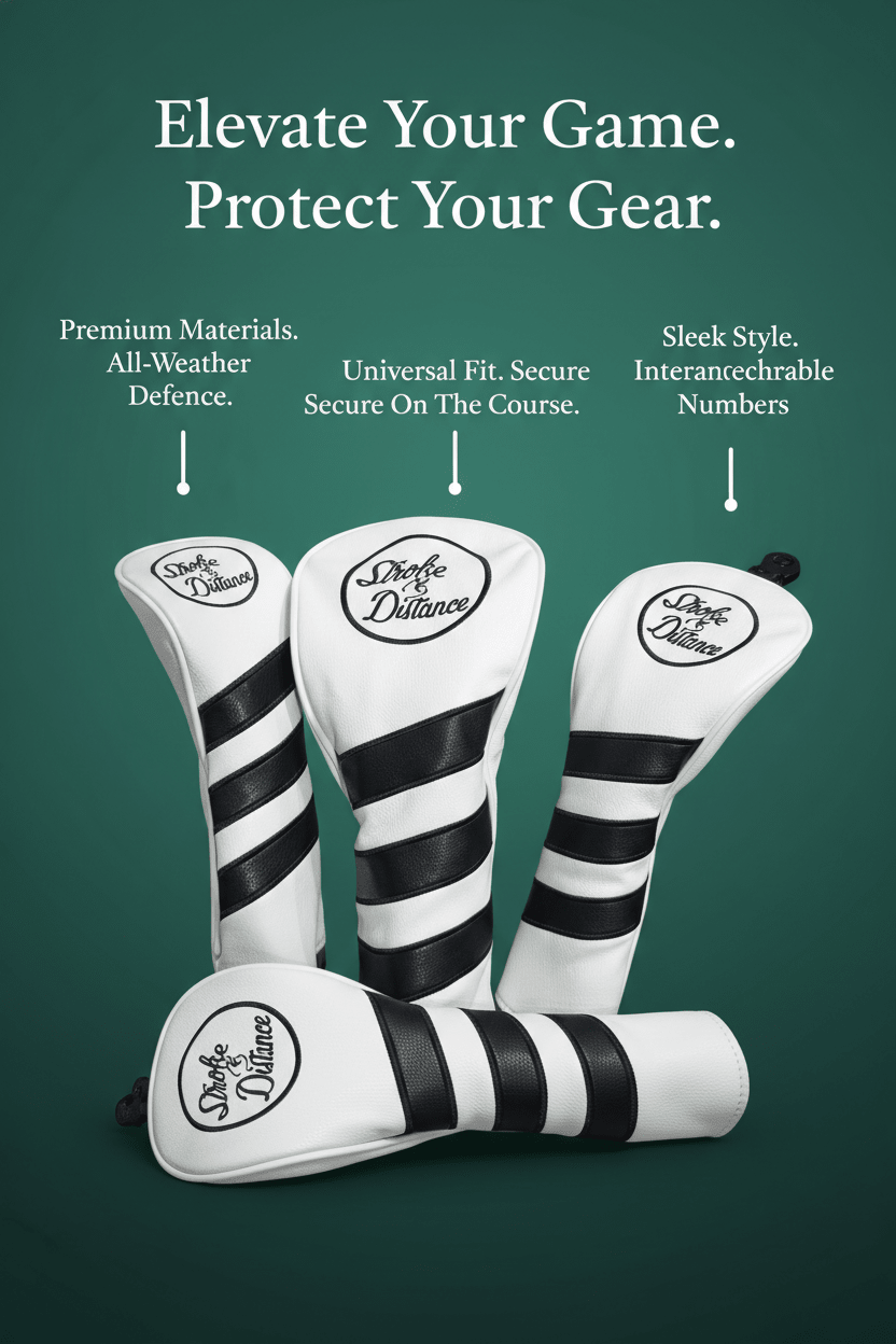 Stroke & Distance Golf Head Cover: Premium Protection, Stylish Design, Perfect Fit! - Stroke & Distance
