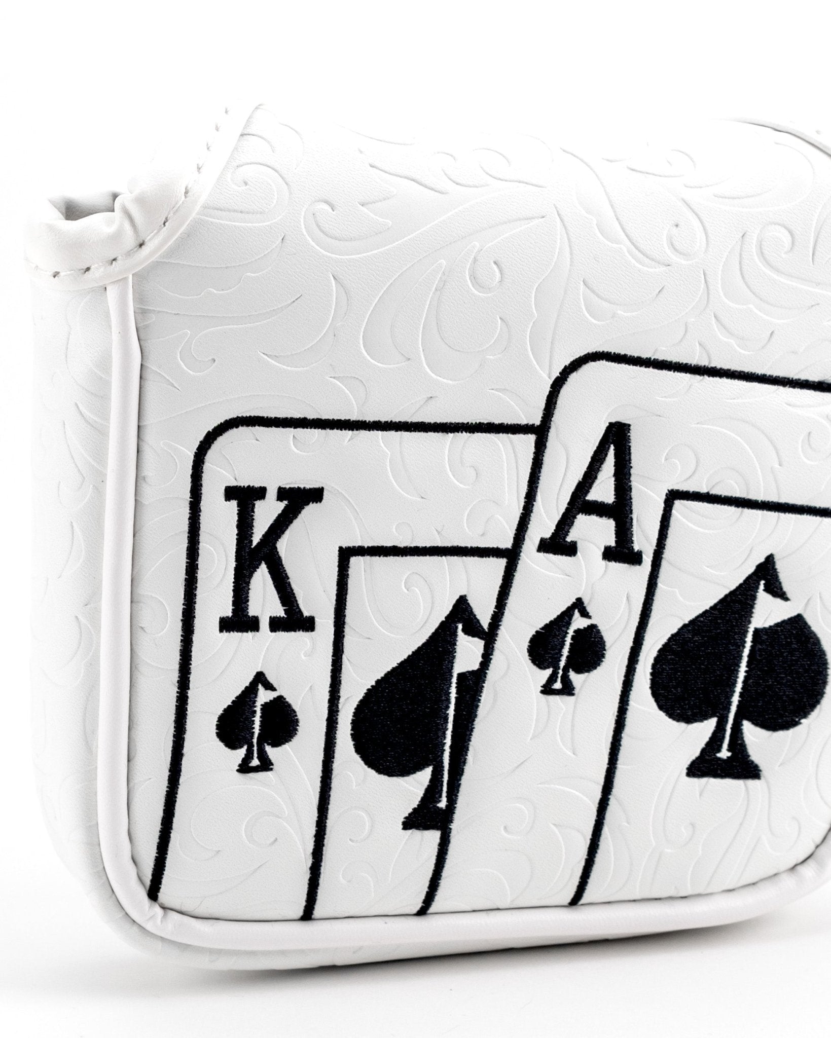 White Out Ace of Spades - Mallet Putter Cover - Stroke & Distance