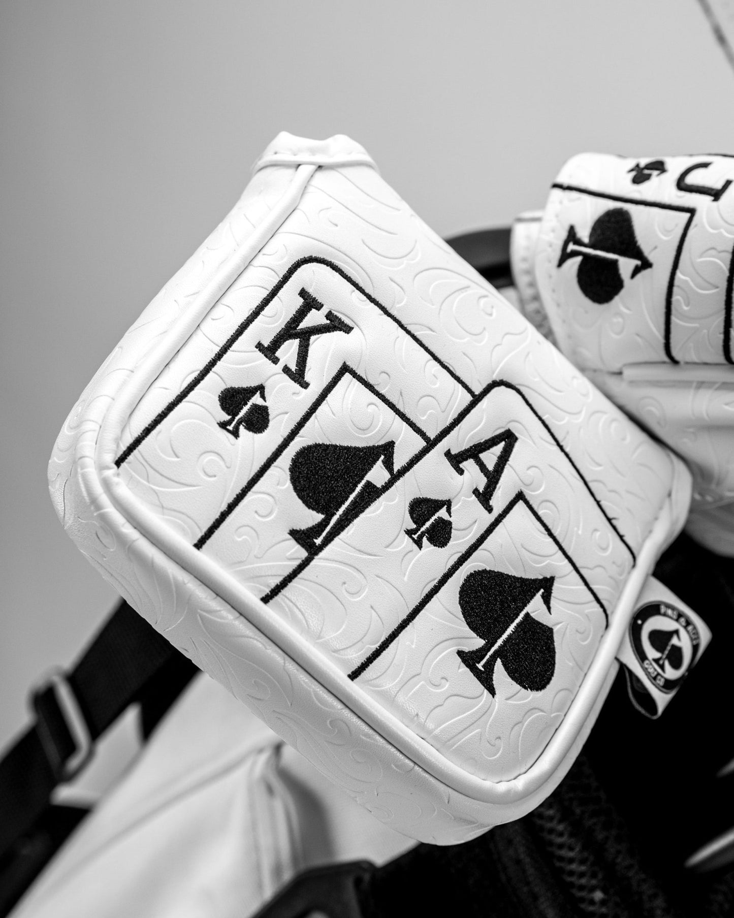 White Out Ace of Spades - Mallet Putter Cover - Stroke & Distance